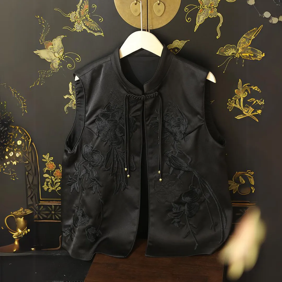 新中式流苏盘扣刺绣背心马甲 New Chinese Style Tassel Button Embroidered Vest