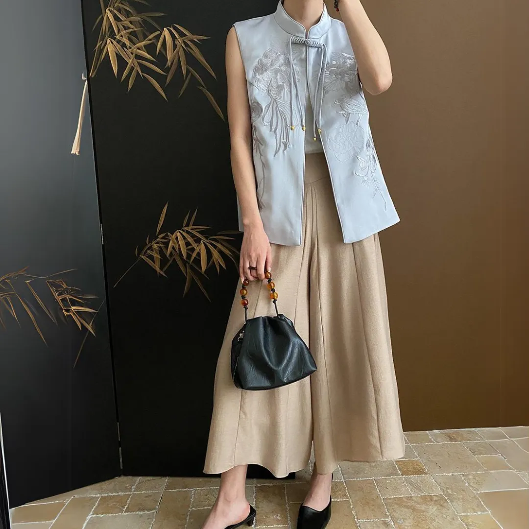 新中式流苏盘扣刺绣背心马甲 New Chinese Style Tassel Button Embroidered Vest
