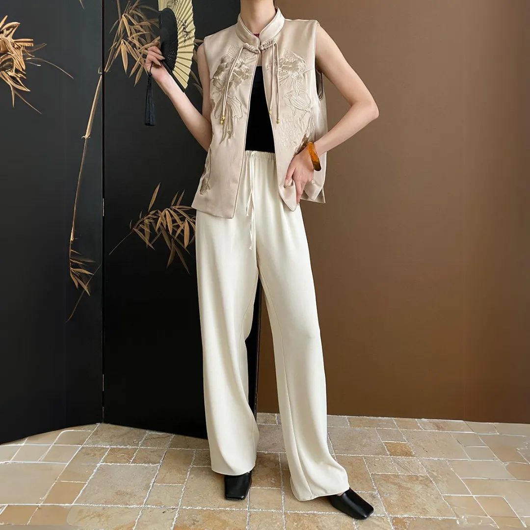 新中式流苏盘扣刺绣背心马甲 New Chinese Style Tassel Button Embroidered Vest