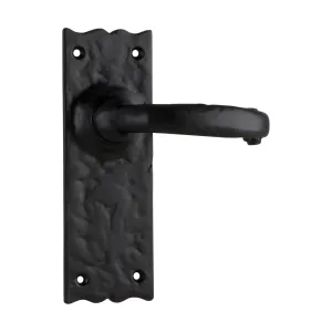 1804 Door Lever Gloucester Iron Latch Pair Matte Black H158xW50xP53mm