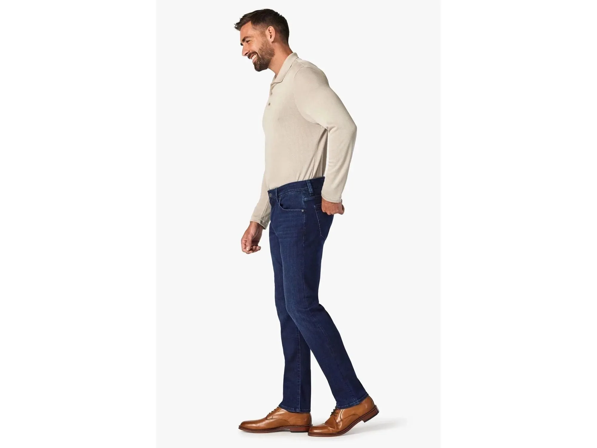 34 Heritage Courage Straight Leg Dark Midnight Brushed Urban Jeans