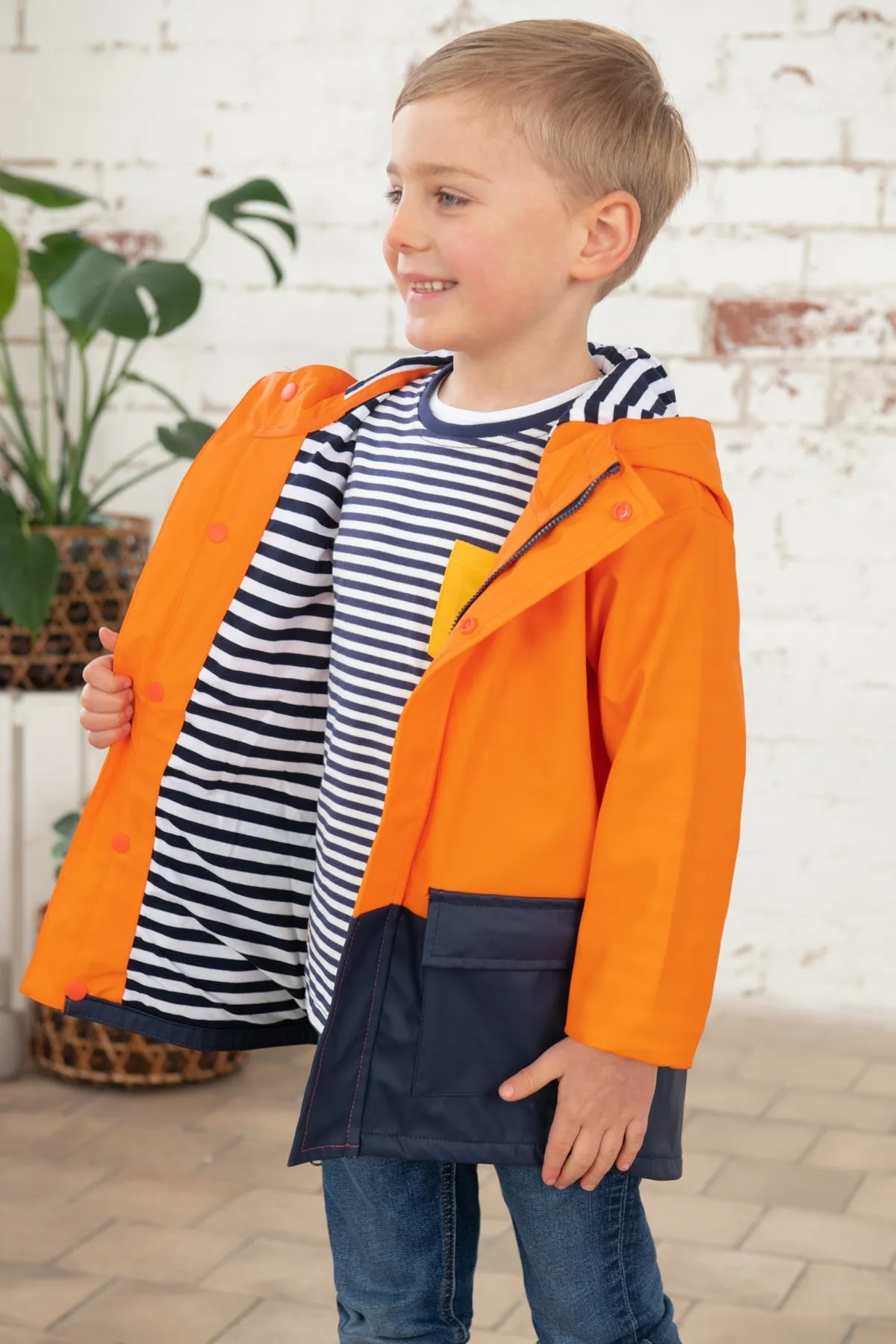 Anchor Jacket - Navy Orange