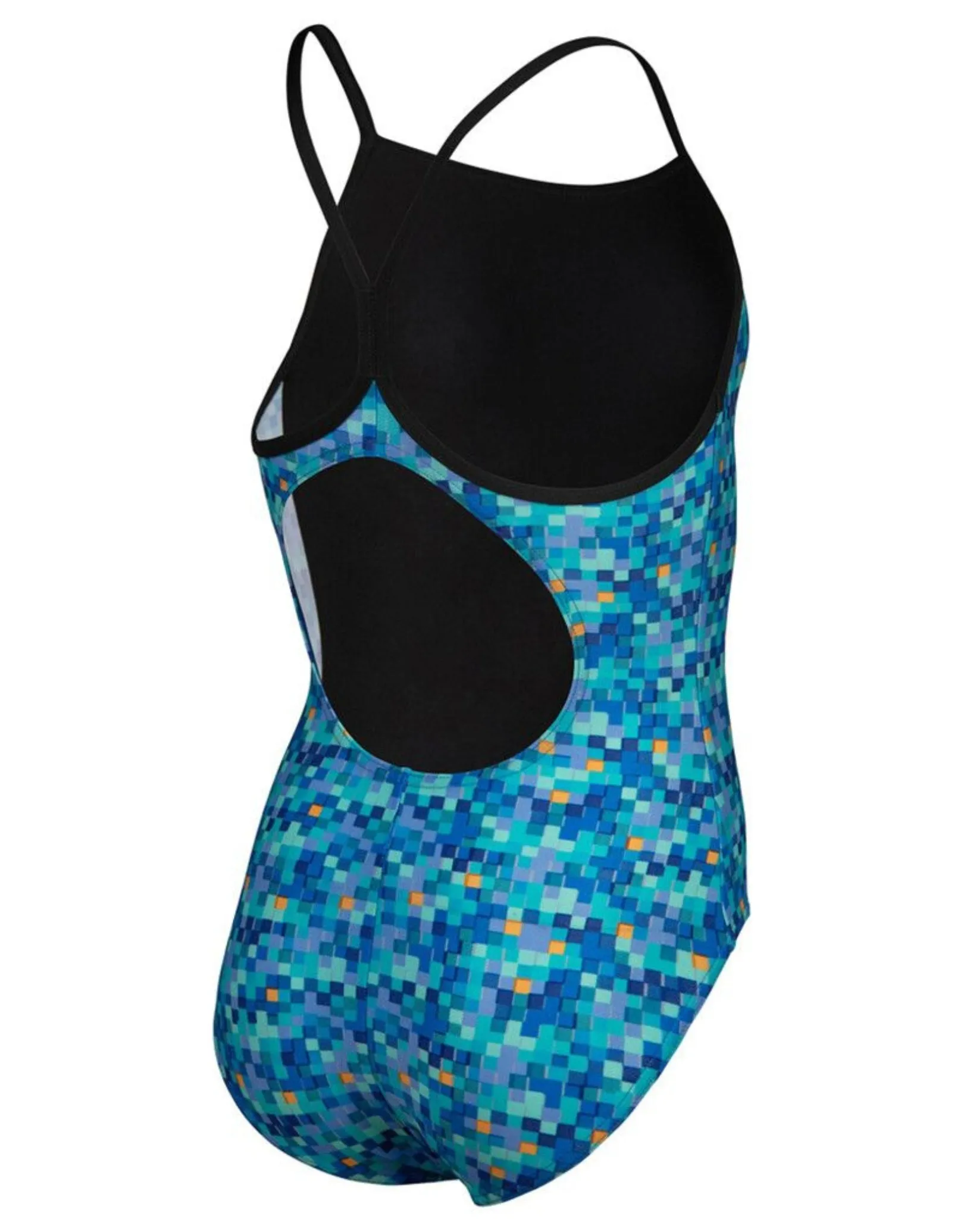 Arena Girls Pooltiles Lightdrop Swimsuit - Black/Blue Multi