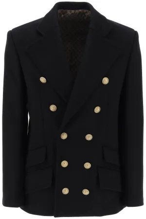 Balmain Double-Breasted Wool Peacoat