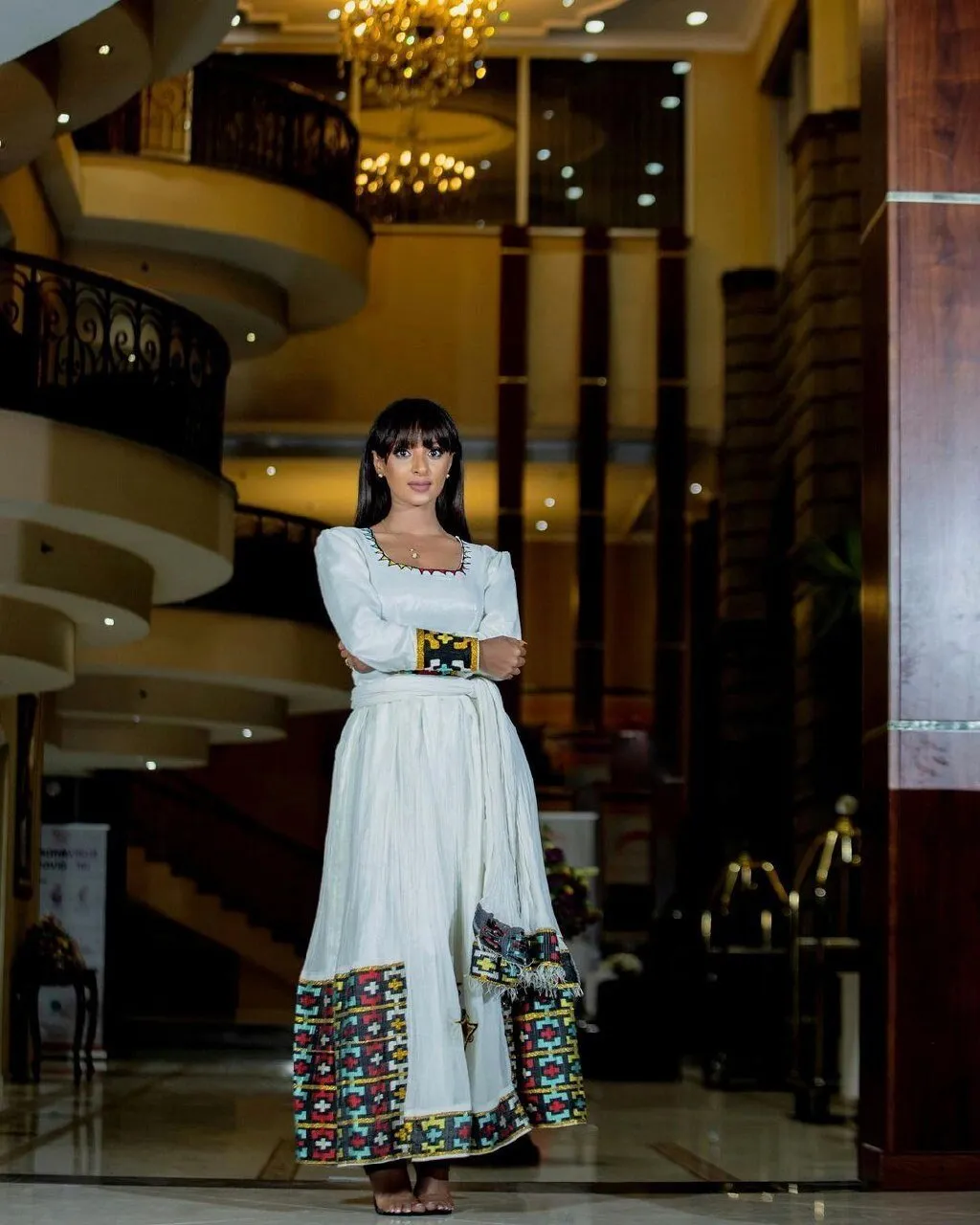 Black design habesha dress modern Ethiopian dress