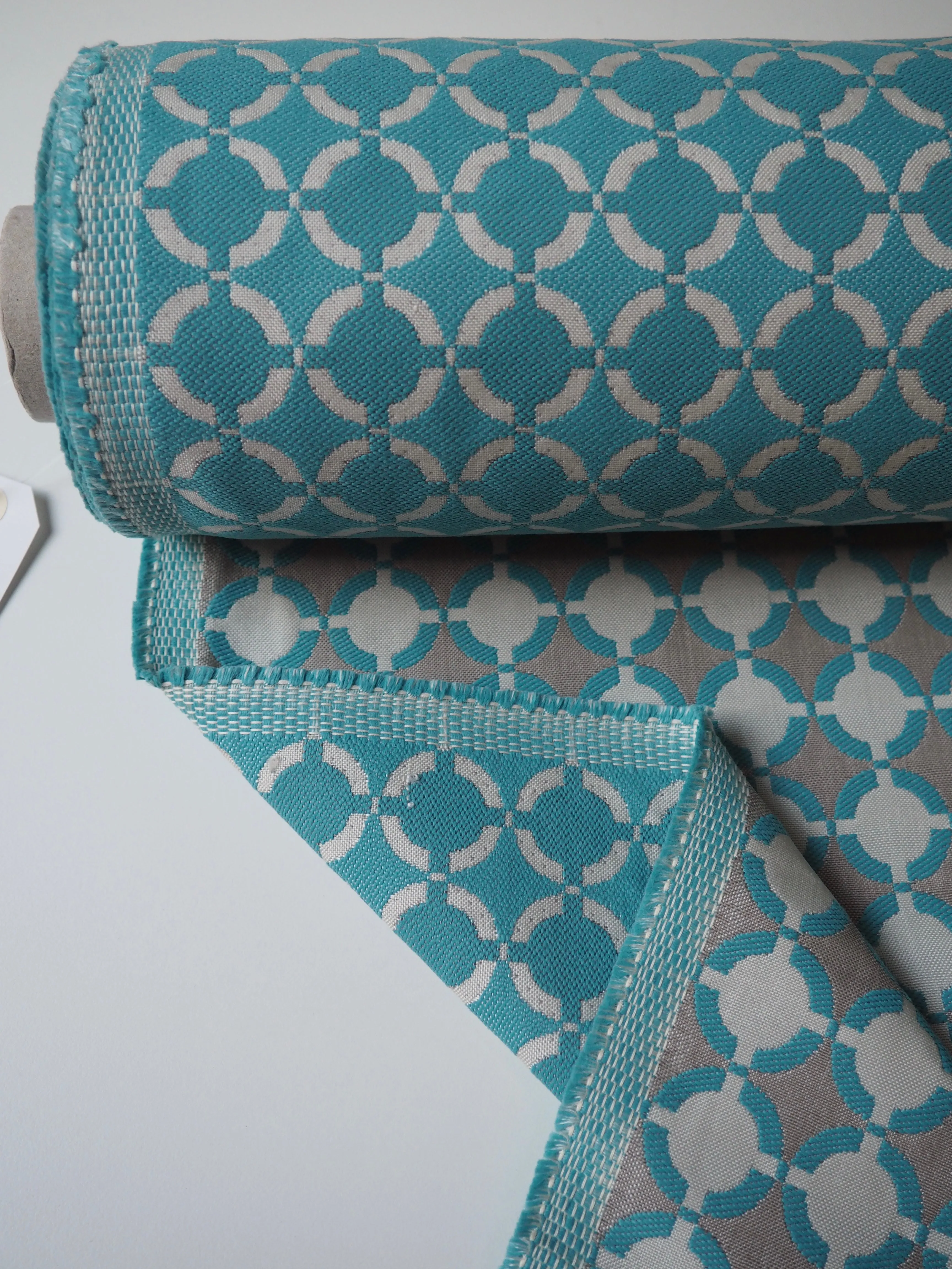 Blue Circle Interlock Jacquard
