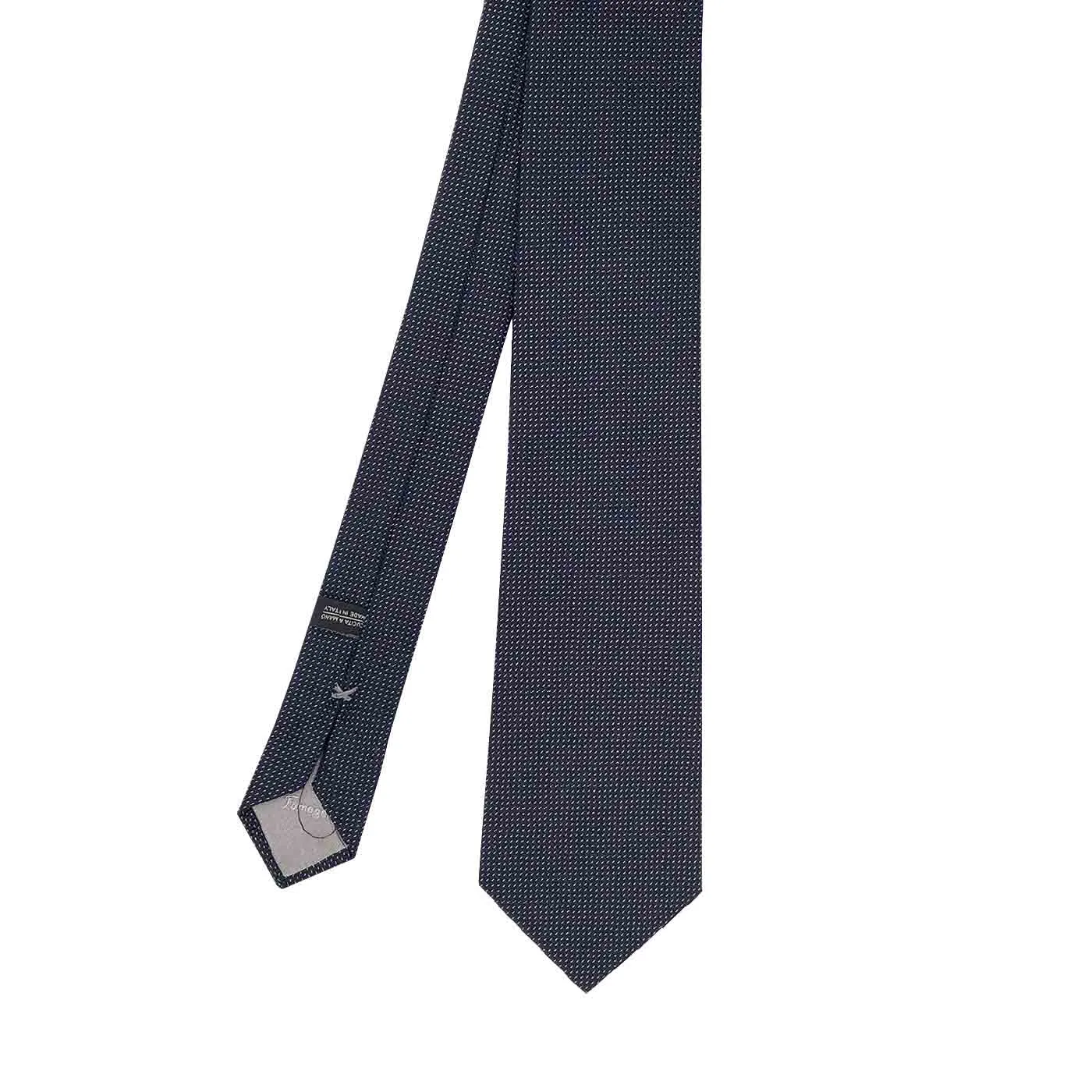 Blue micro pattern pure silk jacquard hand made tie