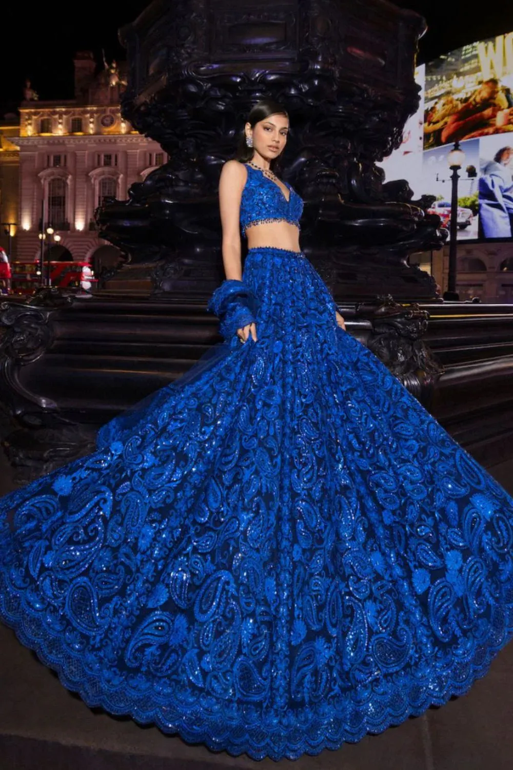 Blue Paisley Lehenga Set