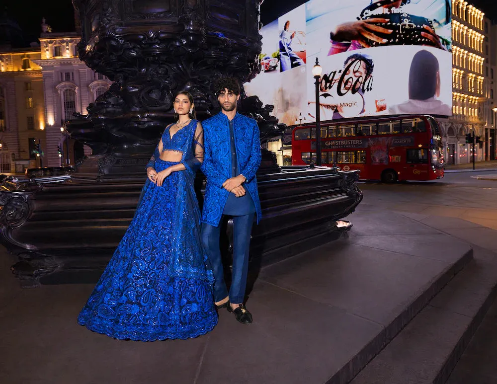 Blue Paisley Lehenga Set