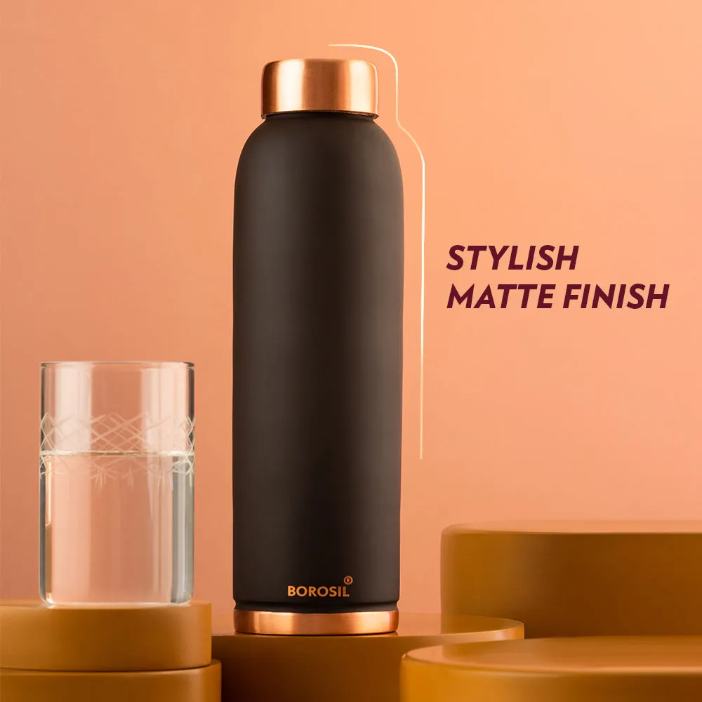 Borosil Eco Copper Bottle, Black - Personalise