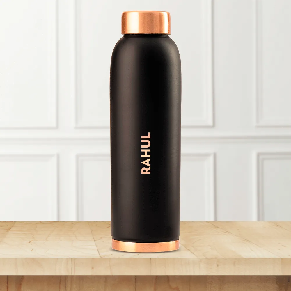 Borosil Eco Copper Bottle, Black - Personalise
