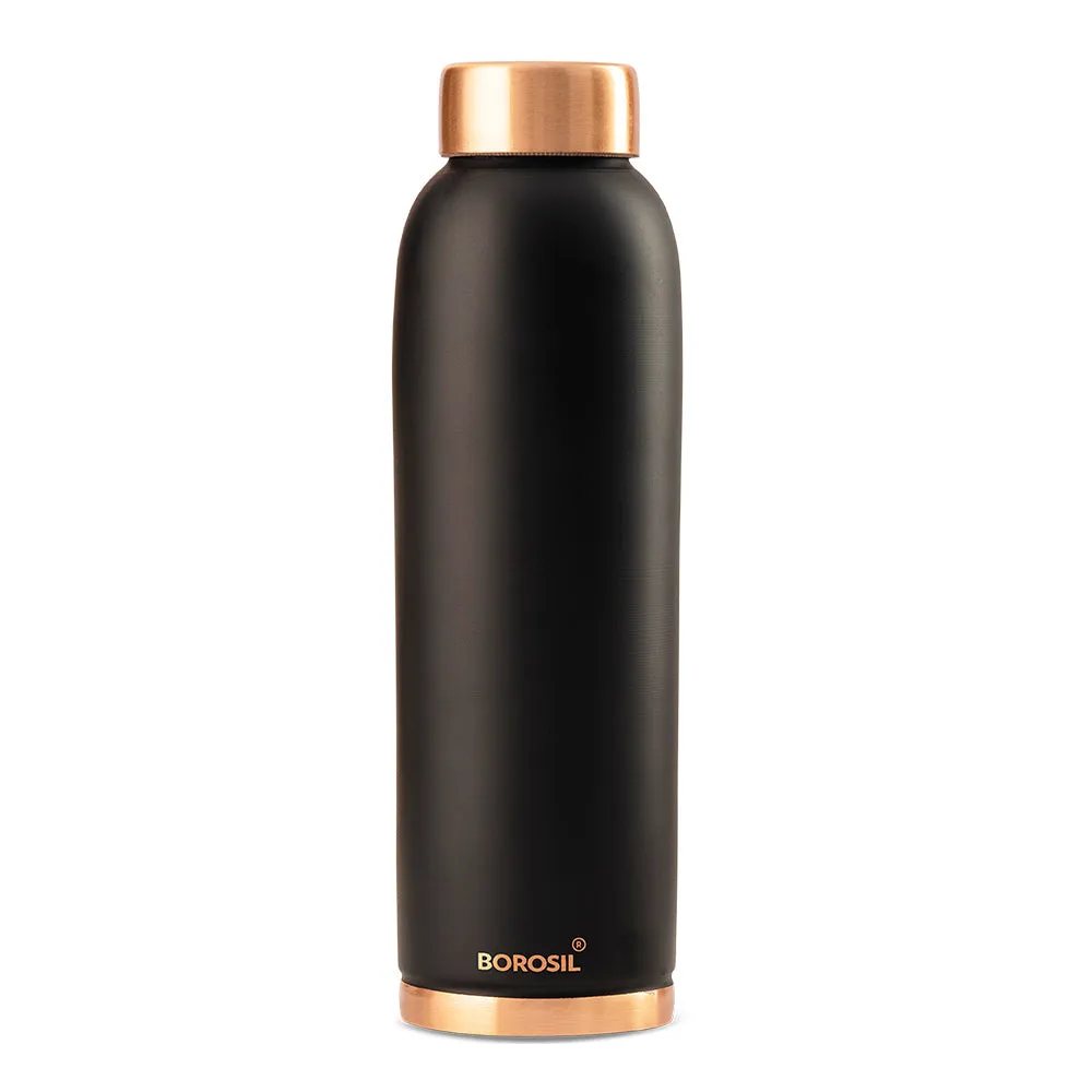Borosil Eco Copper Bottle, Black - Personalise