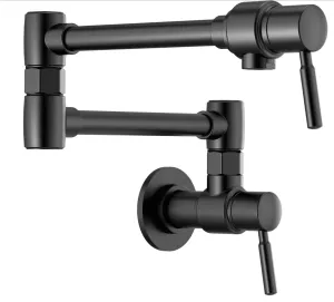 Brizo | 22" Double Swinging European Wall Mount Pot Filler Faucet in Matte Black