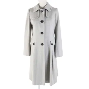Burberry Angola Wool Coat Light Gray Women