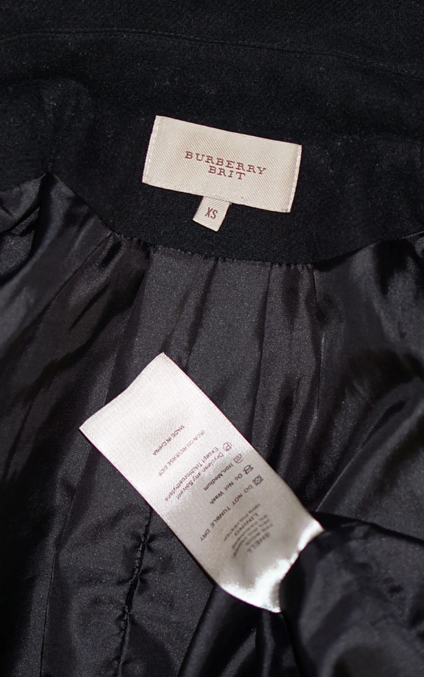 BURBERRY Brit Black Double Breasted Wool Jacket