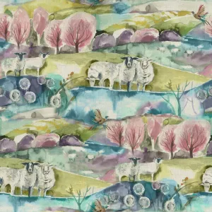 Buttermere Printed Cotton Fabric (By The Metre) Sweetpea