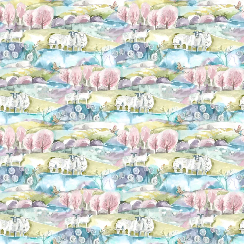 Buttermere Printed Cotton Fabric (By The Metre) Sweetpea