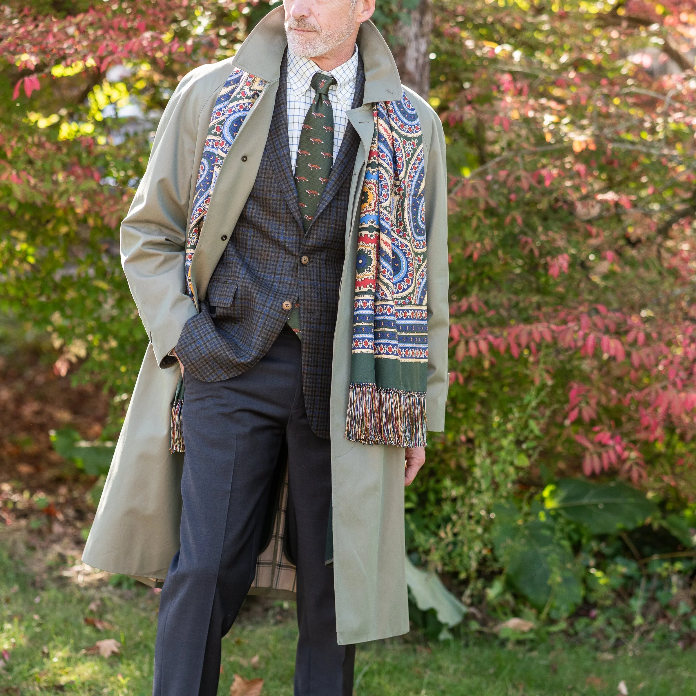 Campbell Traditional Raincoat with Detachable Wool Liner