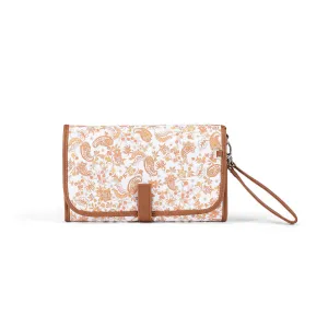 Change Mat Clutch - Peach Paisley/Tan