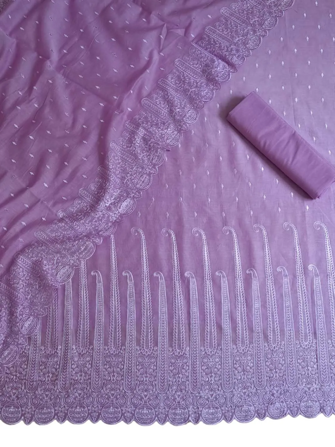 Chic Pink Chikankari Chanderi Suit Set - Unstitched 3-Piece for a Stunning Look