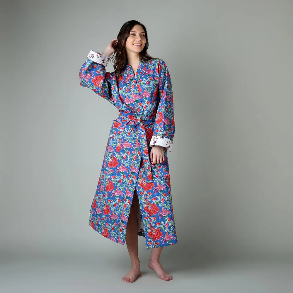 Clarence Indigo Quilted Robe