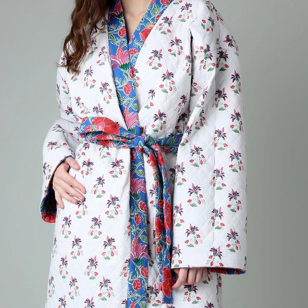 Clarence Indigo Quilted Robe
