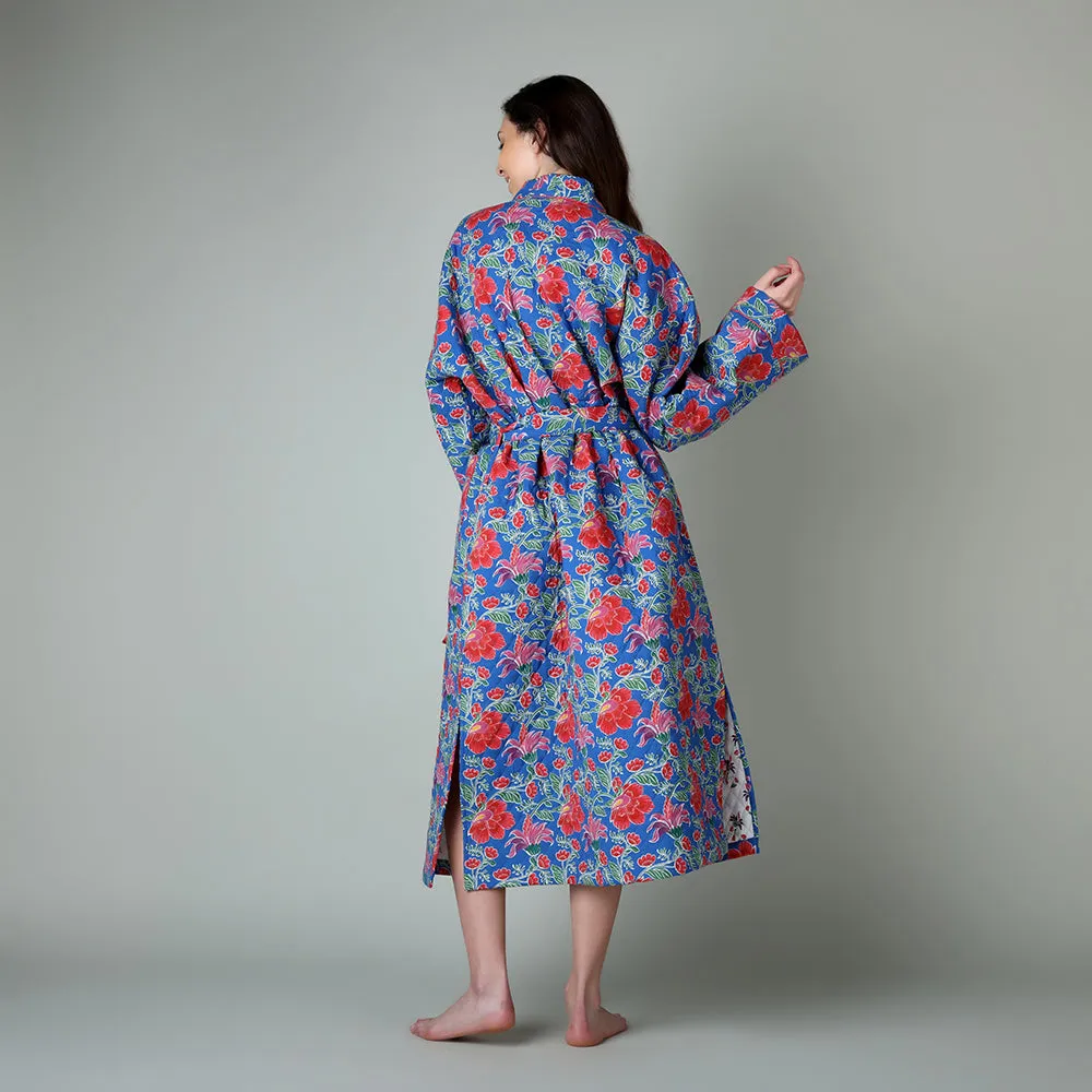 Clarence Indigo Quilted Robe