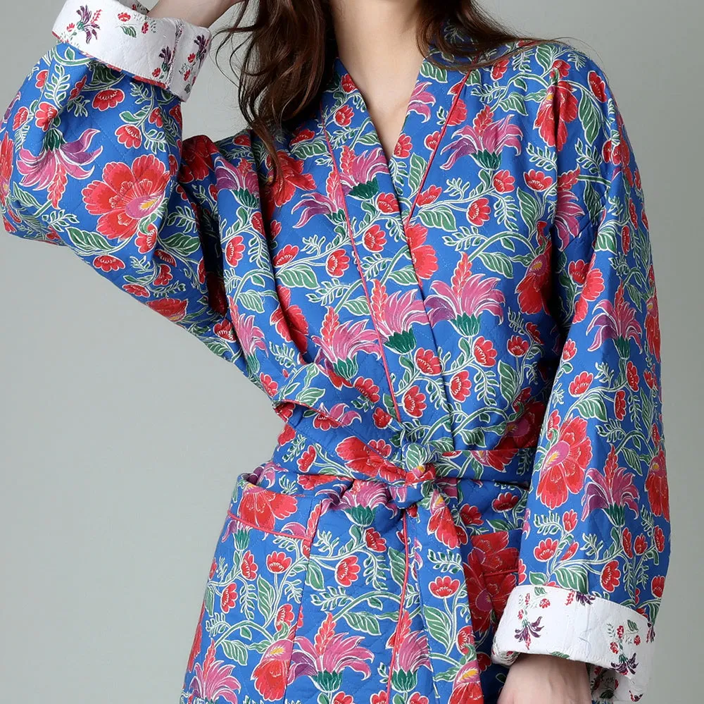 Clarence Indigo Quilted Robe