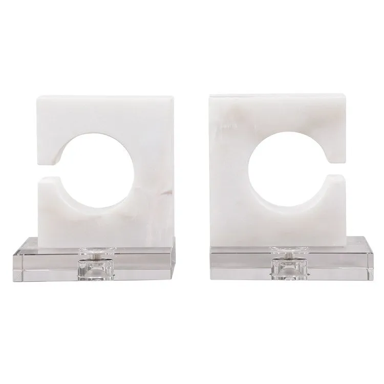 Clarin White and Gray Bookends by David Frisch Set of 2