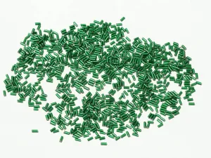 Dark Green Silverline Pipe / Bugle Glass Seed Beads (Wholesale)