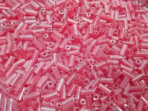 Deep Red Transparent Pipe / Bugle Glass Seed Beads (Wholesale)