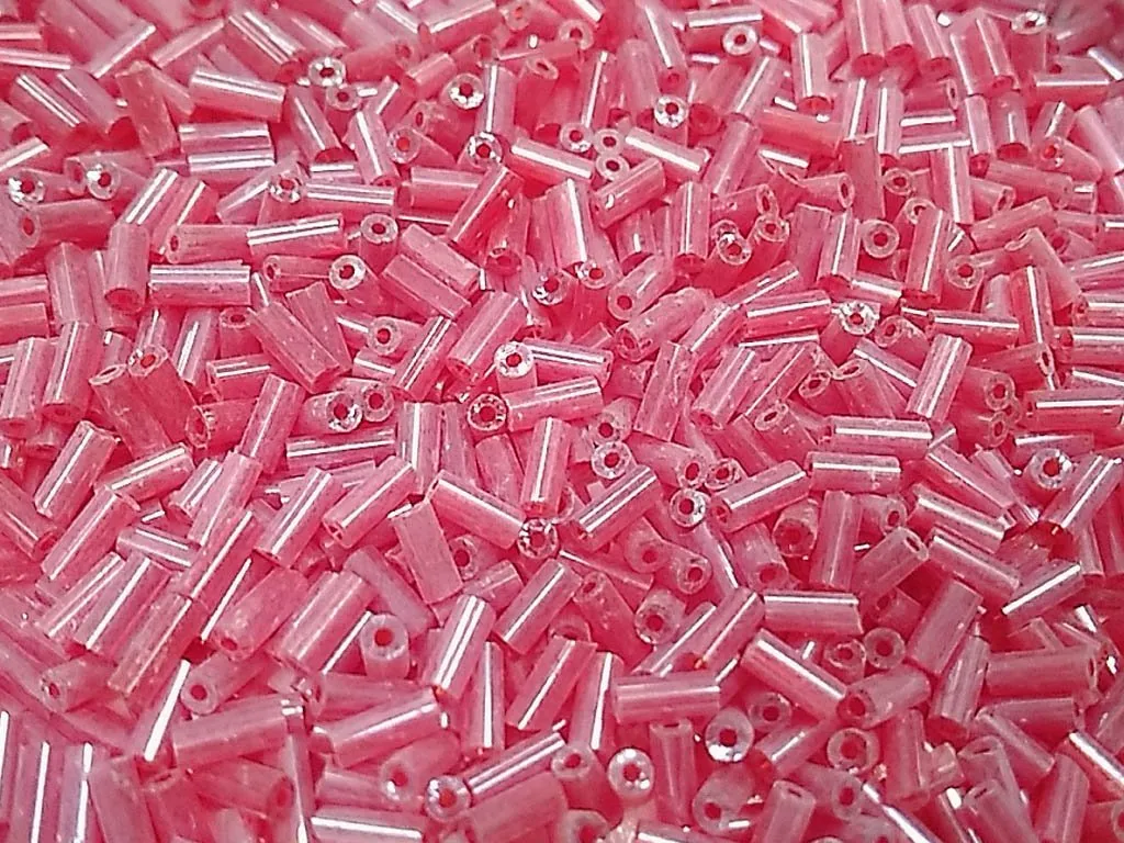 Deep Red Transparent Pipe / Bugle Glass Seed Beads (Wholesale)