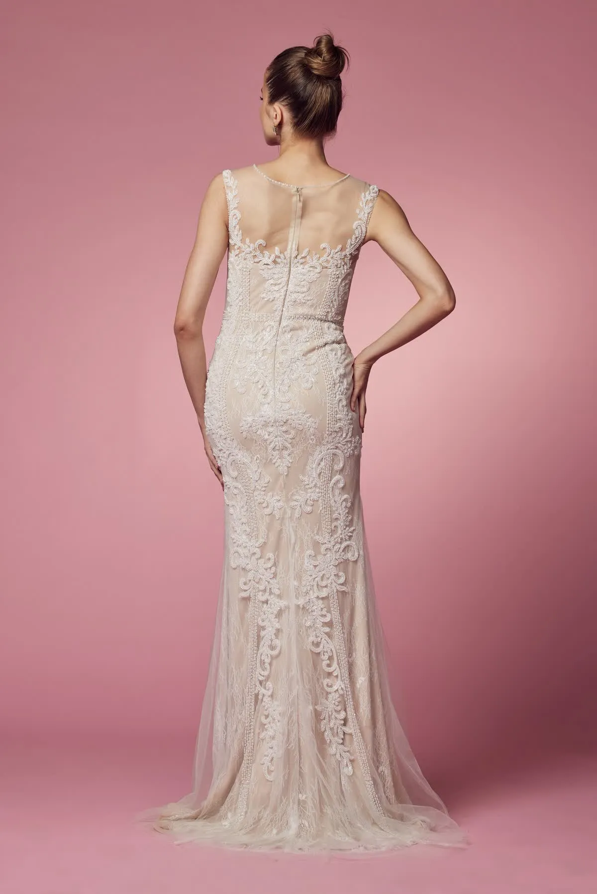 Embroidered Lace Mermaid Long Prom & Mother Of The Bride Dress NXE1006P