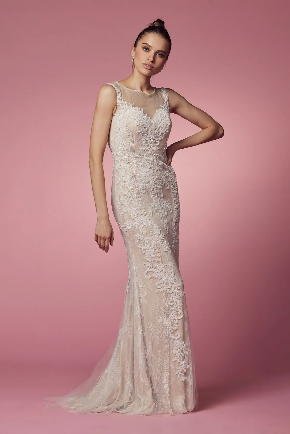 Embroidered Lace Mermaid Long Prom & Mother Of The Bride Dress NXE1006P