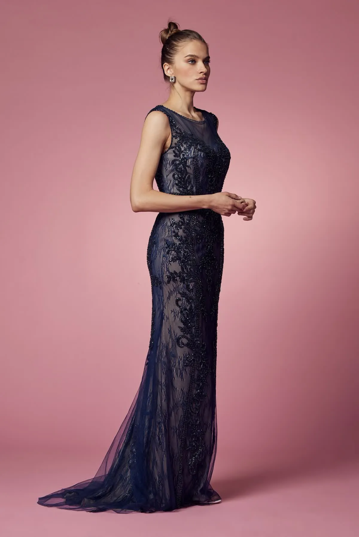 Embroidered Lace Mermaid Long Prom & Mother Of The Bride Dress NXE1006P