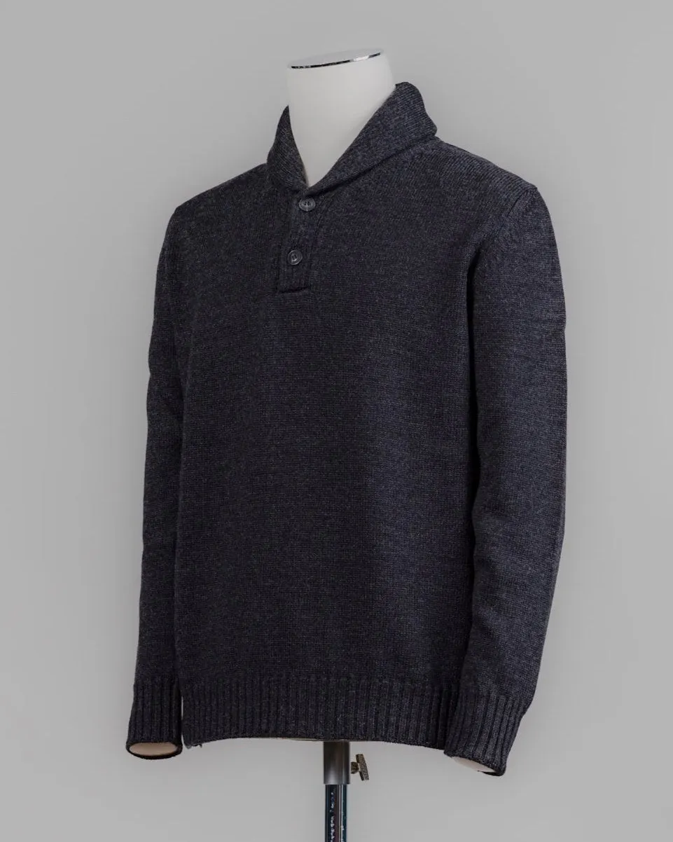 G.R.P. Firenze Shawl Collar Knit / Charcoal