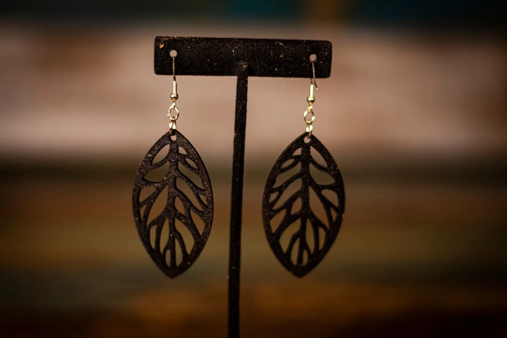 Hand Painted - Laser Cut Leaf - Multiple Colors Available - Earrings