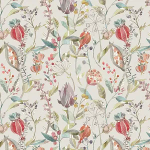 Kelston Printed Cotton Fabric Remnant Cinnamon/Natural