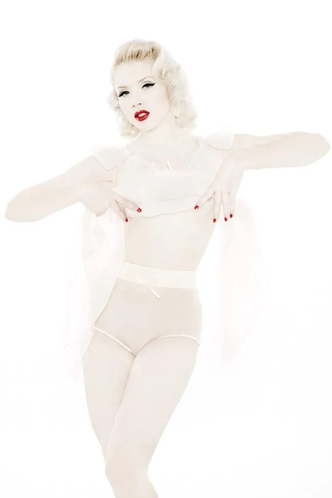 Love Letters High Waist Knicker - Powder Peach   Black