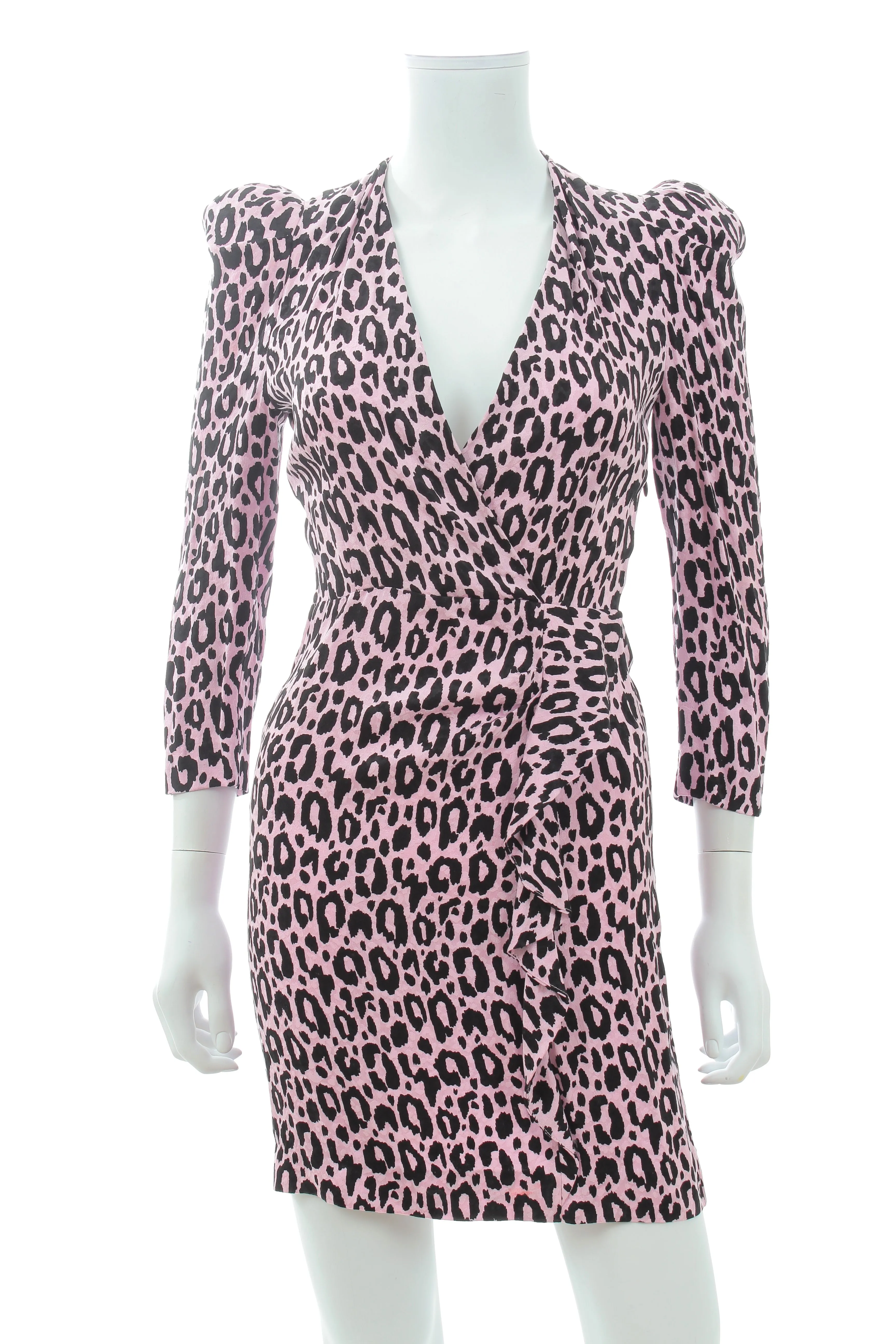 Maje 'Ripanta' Wrap-Effect Leopard Printed Mini Dress