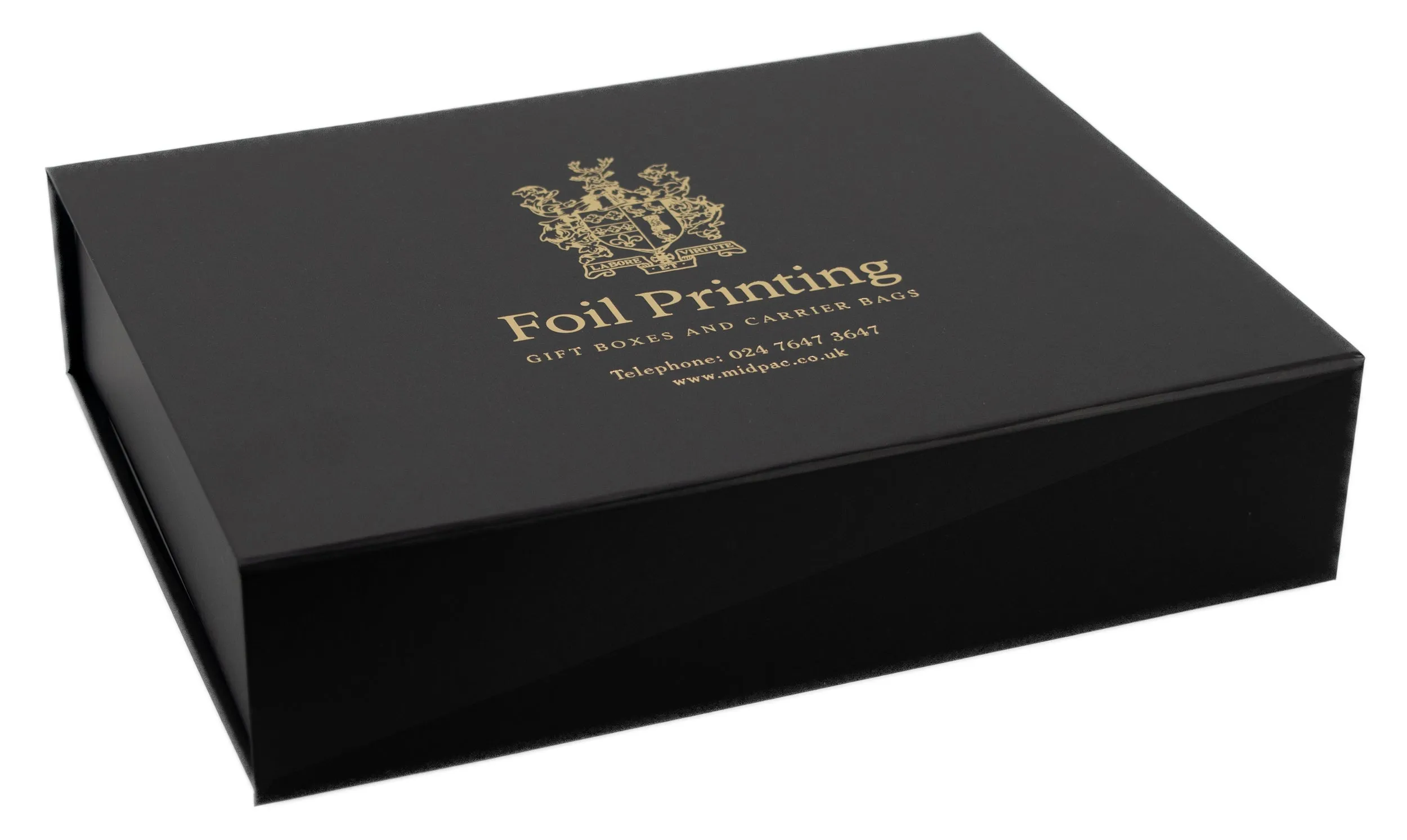 Matt Black Foil Printed Boxes 170x220x50mm