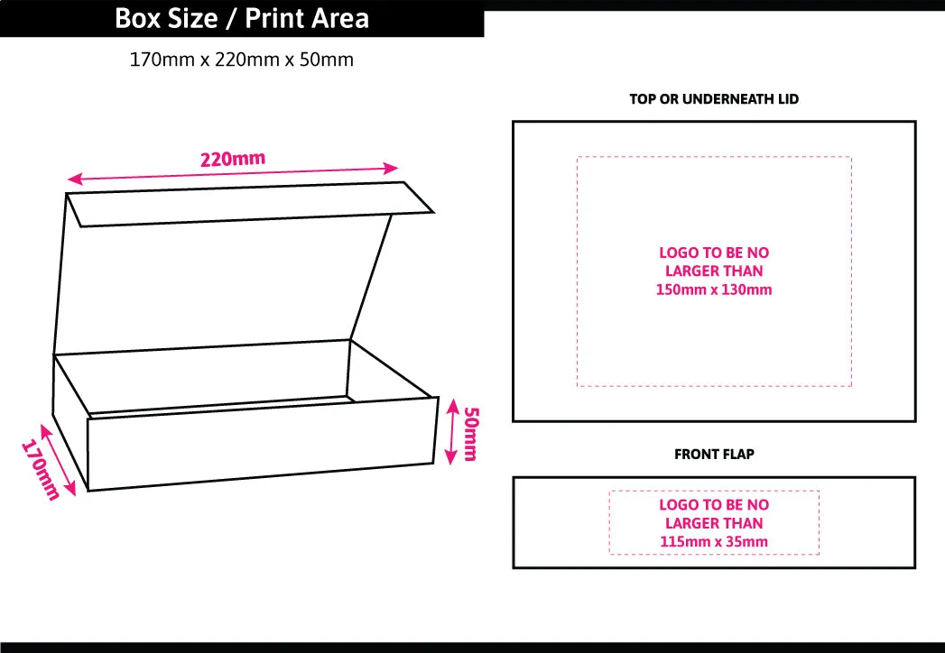 Matt Black Foil Printed Boxes 170x220x50mm