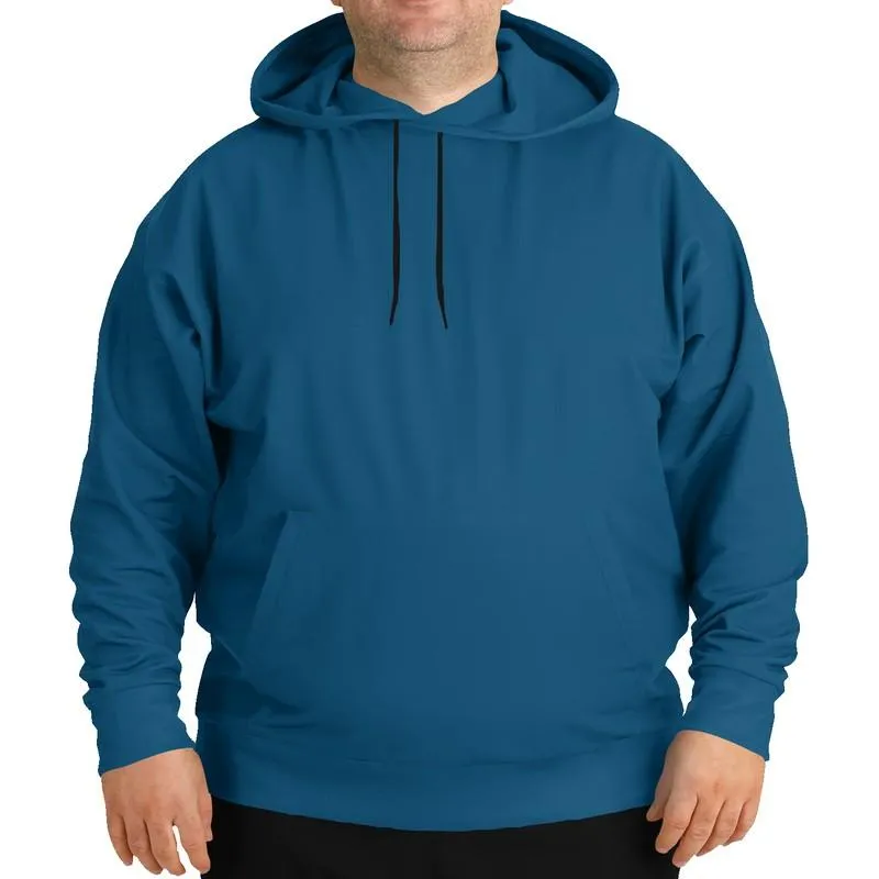 Medium Dark Blue Cyan Hoodie | Unisex | with PLUS sizes | Medium Dark Pure Blue Cyan | C100M25Y0K60