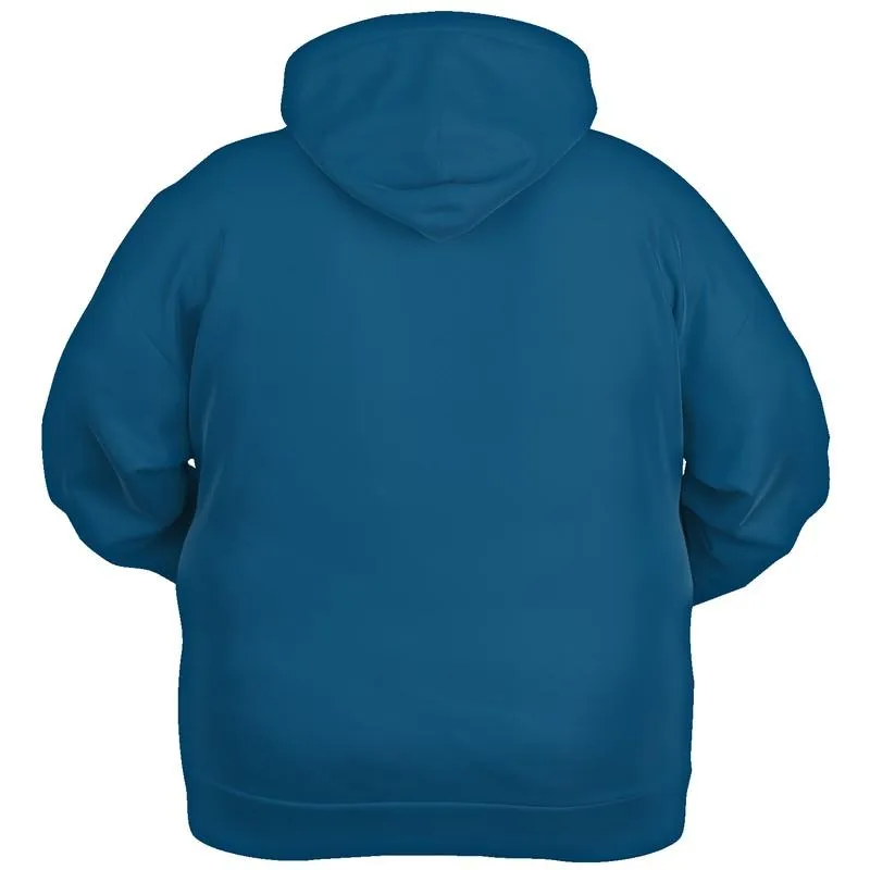 Medium Dark Blue Cyan Hoodie | Unisex | with PLUS sizes | Medium Dark Pure Blue Cyan | C100M25Y0K60