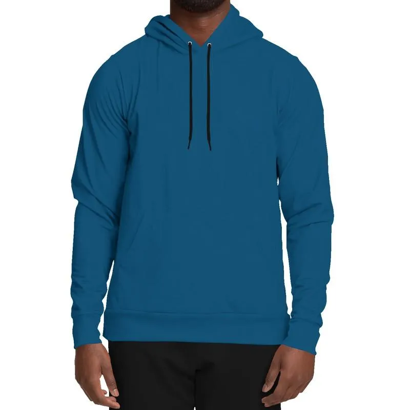 Medium Dark Blue Cyan Hoodie | Unisex | with PLUS sizes | Medium Dark Pure Blue Cyan | C100M25Y0K60