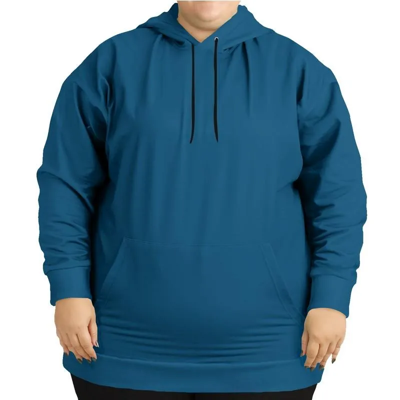 Medium Dark Blue Cyan Hoodie | Unisex | with PLUS sizes | Medium Dark Pure Blue Cyan | C100M25Y0K60