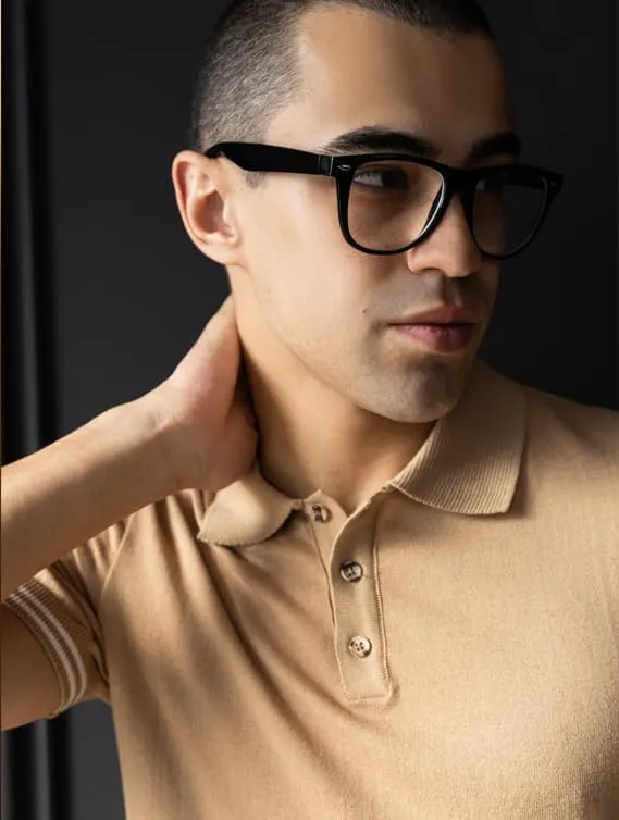 Men's Slim-Fit 100% Cotton Polo, Breathable Lightweight Short-Sleeve tee; Navy, Blue, Beige, Black.