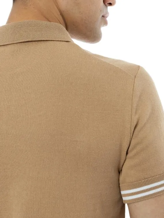 Men's Slim-Fit 100% Cotton Polo, Breathable Lightweight Short-Sleeve tee; Navy, Blue, Beige, Black.