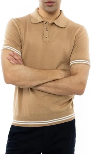 Men's Slim-Fit 100% Cotton Polo, Breathable Lightweight Short-Sleeve tee; Navy, Blue, Beige, Black.