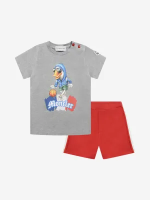 Moncler Enfant Baby Boys Top & Red Shorts Set